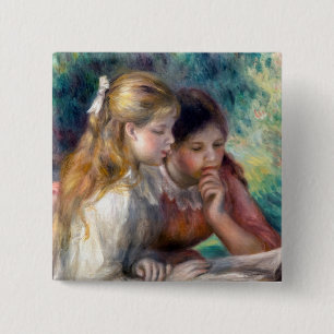 Badge Carré 5 Cm Pierre-Auguste Renoir - Lecture