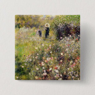 Badge Carré 5 Cm Pierre un paysage d'été de Renoir