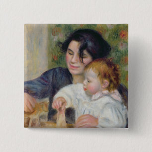 Badge Carré 5 Cm Pierre un Renoir   Gabrielle et Jean