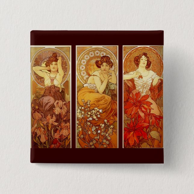 Badge Carré 5 Cm Pierres précieuses (Devant)