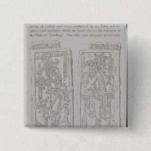 Badge Carré 5 Cm Pierres sculptées du 'temple du
