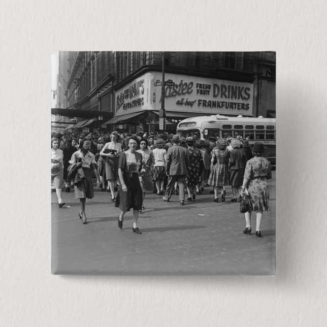 Badge Carré 5 Cm Piétons 2 (Devant)