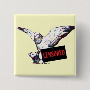 Badge Carré 5 Cm Pigeons Mating : Censuré !