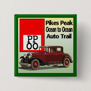 Badge Carré 5 Cm Pikes Peak Ocean to Ocean Auto Trail