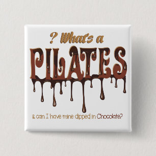 Badge Carré 5 Cm Pilates amusants trempés dans du chocolat