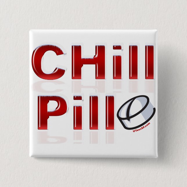 Badge Carré 5 Cm Pilule de refroidissement amusant PMS (Devant)