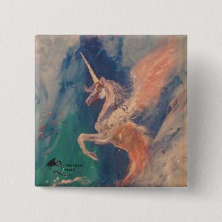 Badge Carré 5 Cm Pin à ailes Campchurch de licorne de mer