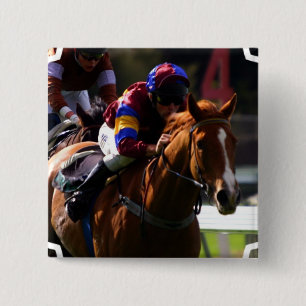 Badge Carré 5 Cm Pin carré de course de chevaux