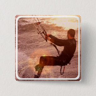 Badge Carré 5 Cm Pin carré de Kiteboard