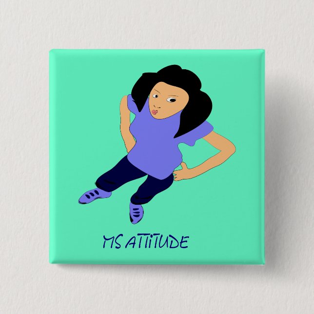 Badge Carré 5 Cm Pin d'attitude du MZ (Devant)