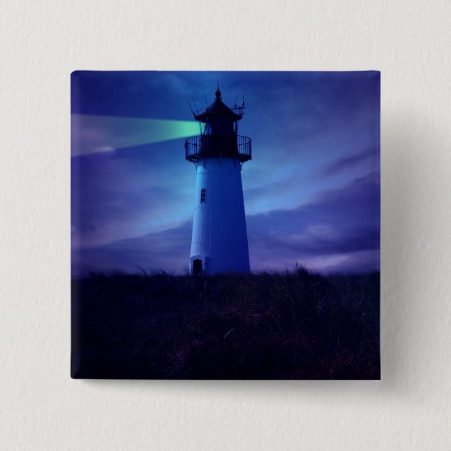 Badge Carré 5 Cm Pin de balise de phare (Devant)