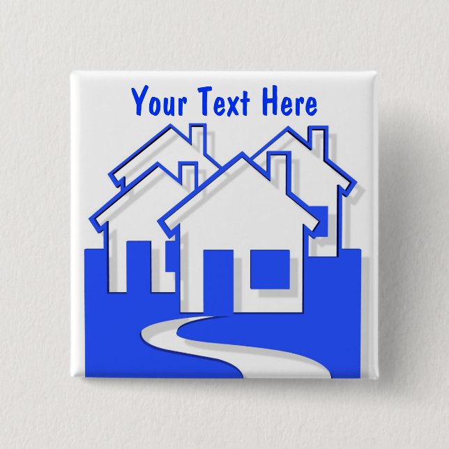Badge Carré 5 Cm Pin de bouton de Chambres (Devant)