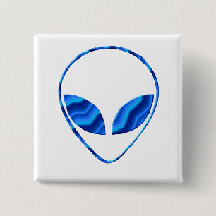 Badge Carré 5 Cm Pin de carré d'alien de Roswell