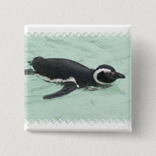 Badge Carré 5 Cm Pin de carré de pingouin de natation