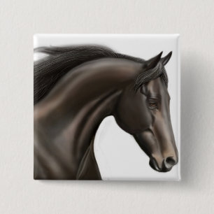 Badge Carré 5 Cm Pin de cheval de pur sang