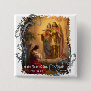 Badge Carré 5 Cm Pin de Jeanne d'Arc de saint