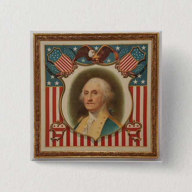 Badge Carré 5 Cm Pin de la campagne de Washington (Devant)