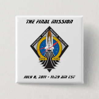 Badge Carré 5 Cm Pin "de lancement final" de l'Atlantide STS-135