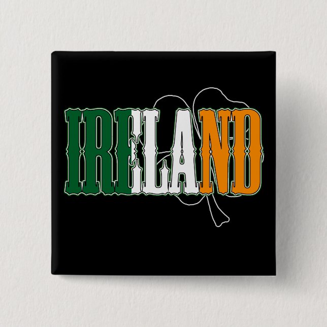 BADGE CARRÉ 5 CM PIN DE L'IRLANDE (Devant)