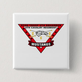 Badge Carré 5 Cm Pin de mustang
