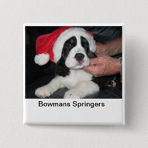 Badge Carré 5 Cm Pin de Springer Père Noël
