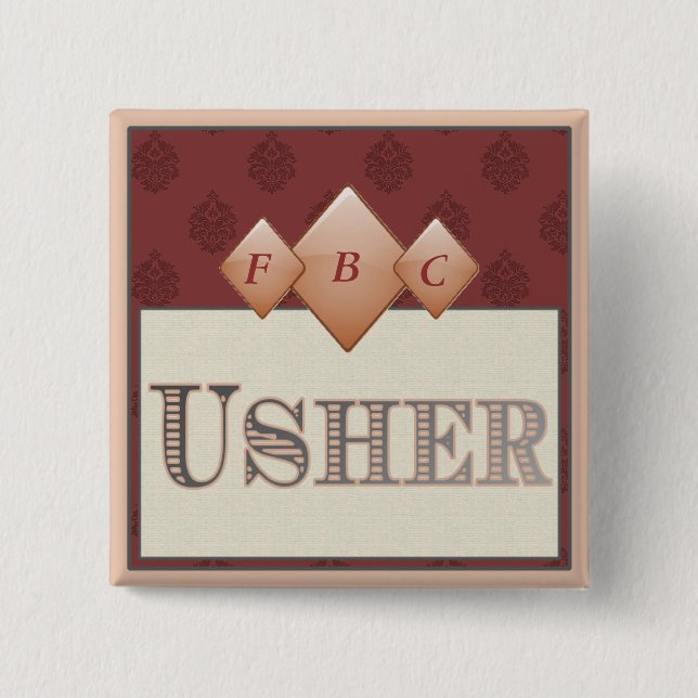 Badge Carré 5 Cm Pin d'huissiers (Devant)