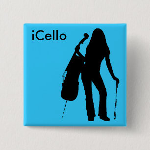 Badge Carré 5 Cm Pin d'iCello (bleu-clair)