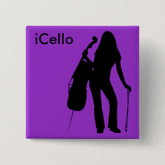 Badge Carré 5 Cm Pin d'iCello (pourpre)