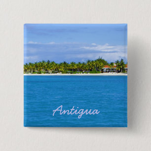 Badge Carré 5 Cm Pin d'île de l'Antigua