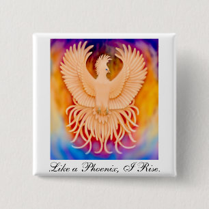 Badge Carré 5 Cm Pin d'oiseau de Phoenix