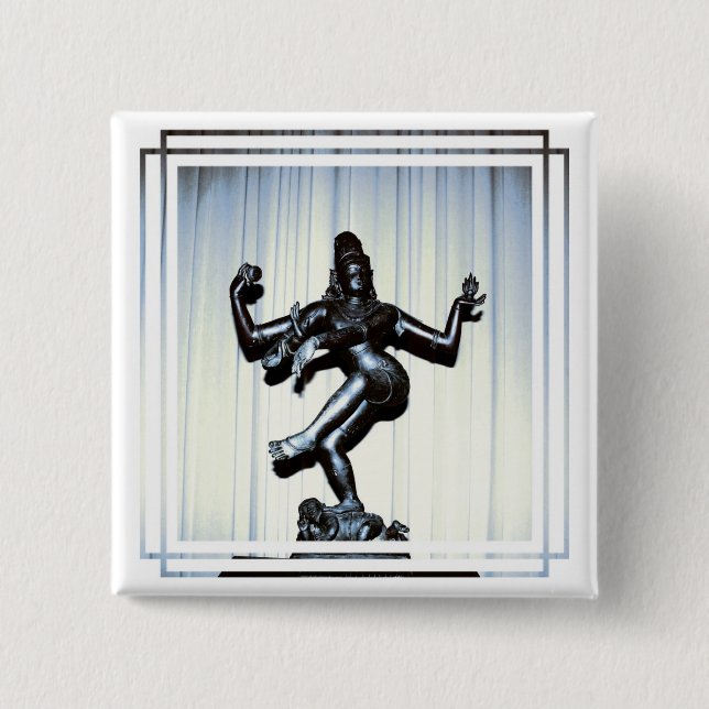 Badge Carré 5 Cm Pin indou de Shiva (Devant)