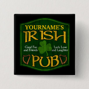Badge Carré 5 Cm Pin irlandais personnalisé de signe de Pub