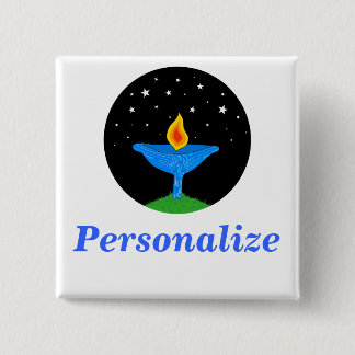 Badge Carré 5 Cm Pin lumineux du calice UU/bouton