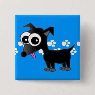 Badge Carré 5 Cm Pin noir mignon de chiwawa