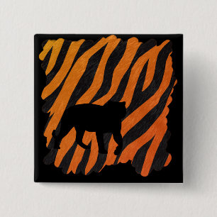Badge Carré 5 Cm Pin sauvage de tigre