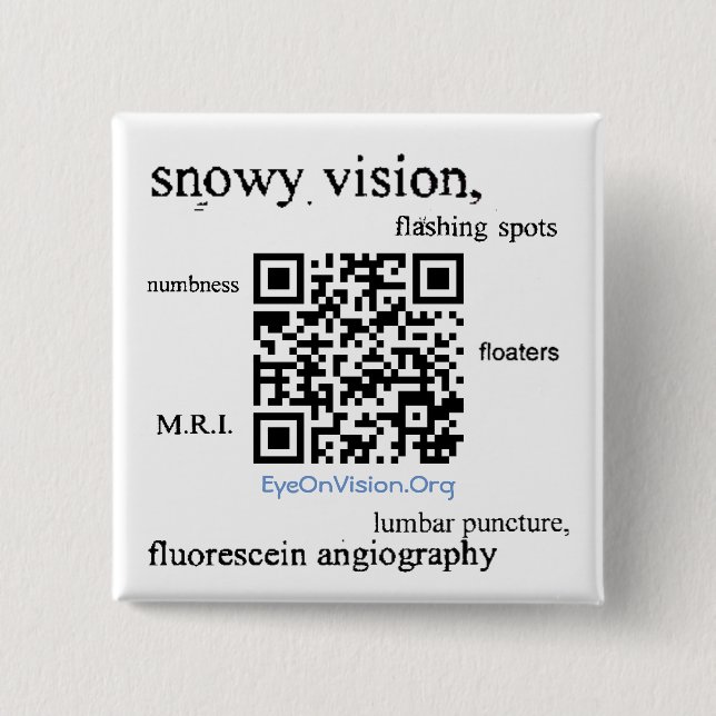 Badge Carré 5 Cm Pin visuel de conscience de neige (Devant)