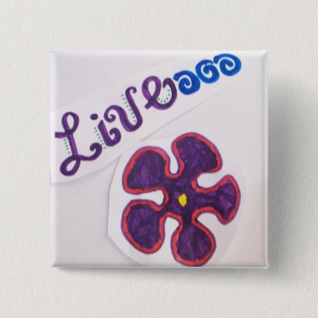 Badge Carré 5 Cm Pin vivant (Devant)
