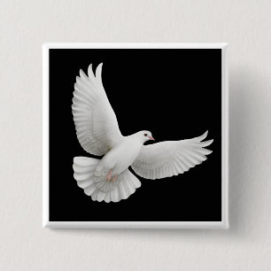 Badge Carré 5 Cm Pin volant de colombe