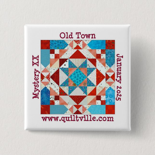 Badge Carré 5 Cm Pinback button for Old Town Mystery (Devant)