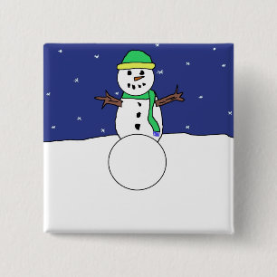 Badge Carré 5 Cm Pince à neige