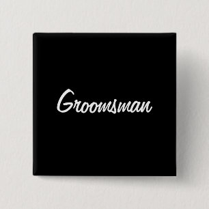 Badge Carré 5 Cm Pinceau Groomsman