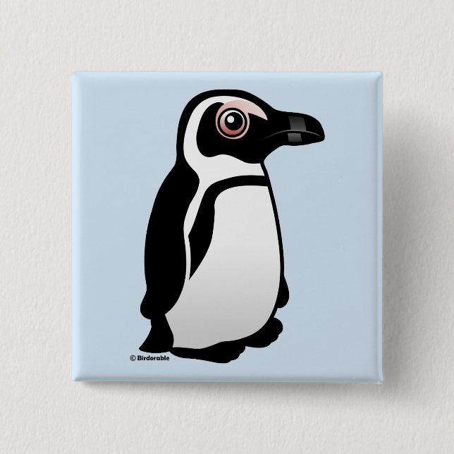 Badge Carré 5 Cm Pingouin africain (Devant)
