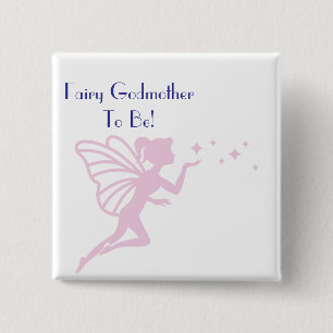 Badge Carré 5 Cm Pink Fairy Gomère pour être