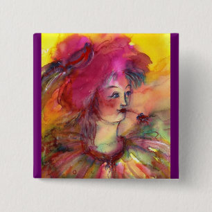 BADGE CARRÉ 5 CM PINKY CLOWN