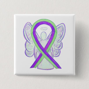 Badge Carré 5 Cm Pins Bouton Angel de la Connaissance du Violet et