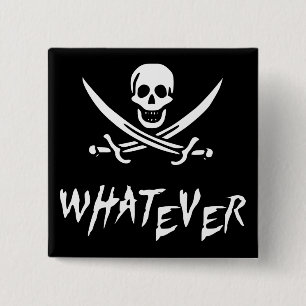 Badge Carré 5 Cm Pirate "de Roger apathique" {Whitebeard}