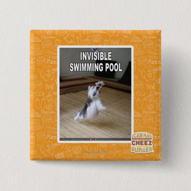 Badge Carré 5 Cm Piscine invisible (Devant)