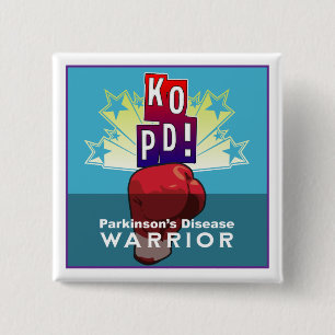 Badge Carré 5 Cm Place des Guerriers KO de Parkinson