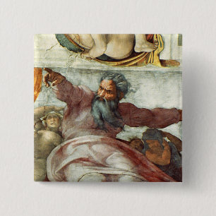 Badge Carré 5 Cm Plafond de chapelle de Sistine