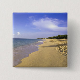 Badge Carré 5 Cm plage de Baie Longue Long Bay, St. Martin,